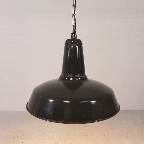 Image 1 of Industrial Pendant Lamp With Enameled Steel Shade