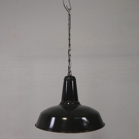 Image 1 of Industrial Pendant Lamp With Enameled Steel Shade