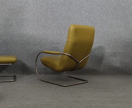 Image 1 of Koinor Sesssel + Stool Mid - Century 60s Danish Design Vintage Retro 60S Lounge Chair Armchair Leather