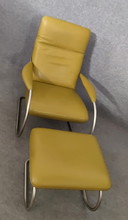 Koinor Sesssel + Stool Mid - Century 60s Danish Design Vintage Retro 60S Lounge Chair Armchair Leather