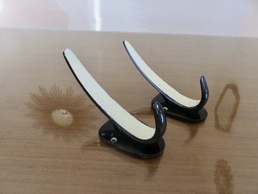 Pair of Streamline coat hooks, 1970