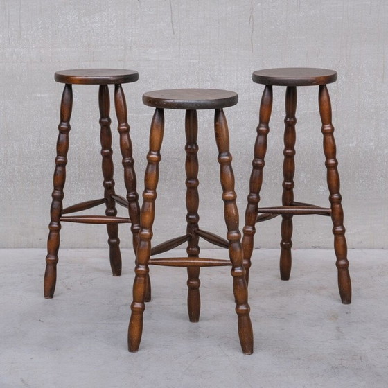 Image 1 of Set of 3 vintage oak wood artist harnesses, France 1950
