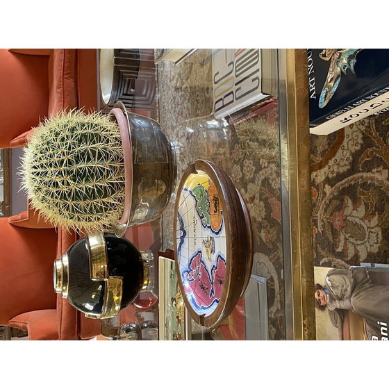 Image 1 of Porta-mappa del mondo in ceramica policroma vintage di Zaccagnini, Italia, anni '40