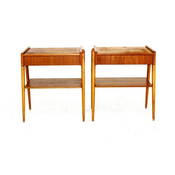 Image 1 of Coppia di comodini vintage in teak di Carlstöm et Co Möbelfabrik, Svezia anni '60
