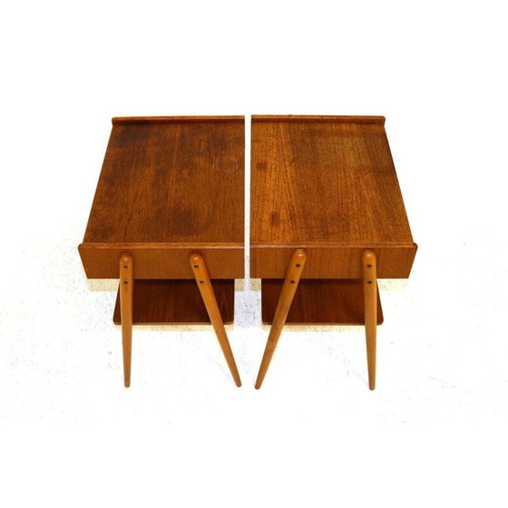 Image 1 of Coppia di comodini vintage in teak di Carlstöm et Co Möbelfabrik, Svezia anni '60