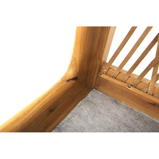 Image 1 of Divano vintage a 3 posti in olmo e pelle di Carl Gustaf Hiort per Af Ornäs, Finlandia 1960