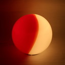 Lampe ronde en verre bicolore
