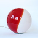 Lampe ronde en verre bicolore