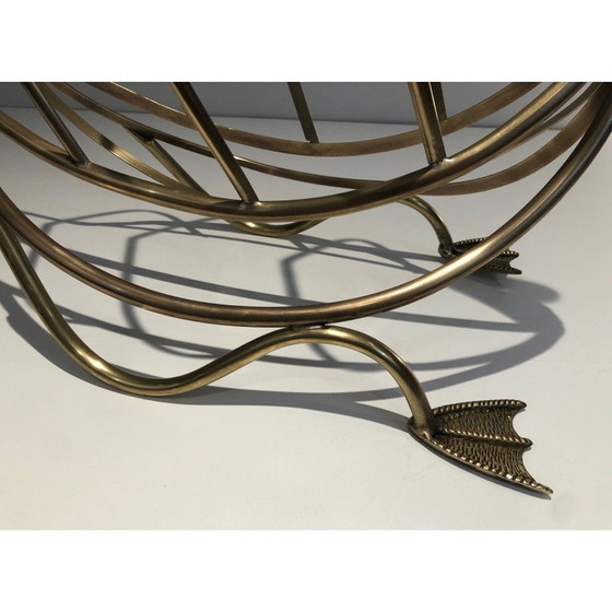 Image 1 of Vintage brass swan magazine rack, Italy 1940s