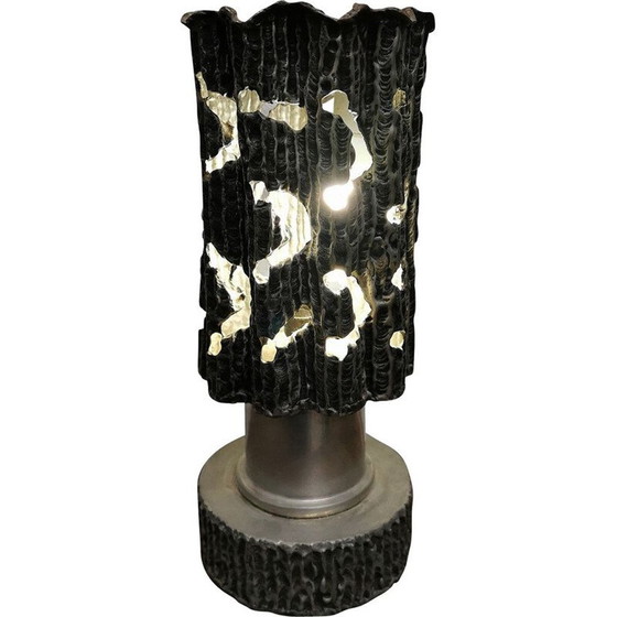 Image 1 of Vintage Brutalist pewter lamp, Italy 1960