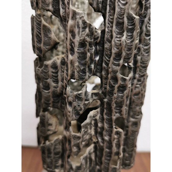 Image 1 of Vintage Brutalist pewter lamp, Italy 1960