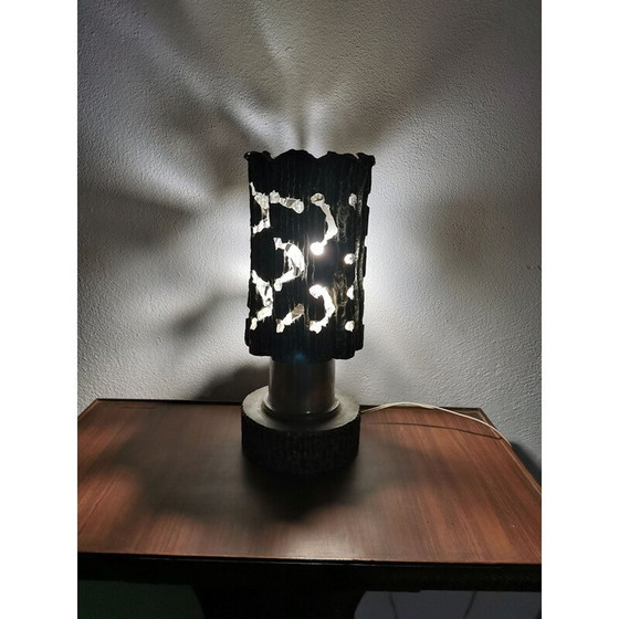 Image 1 of Vintage Brutalist pewter lamp, Italy 1960