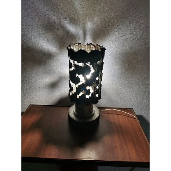 Image 1 of Vintage Brutalist pewter lamp, Italy 1960