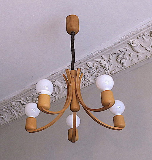 Domus Variable Height Chandelier With 5 Arms, Denmark 1970S