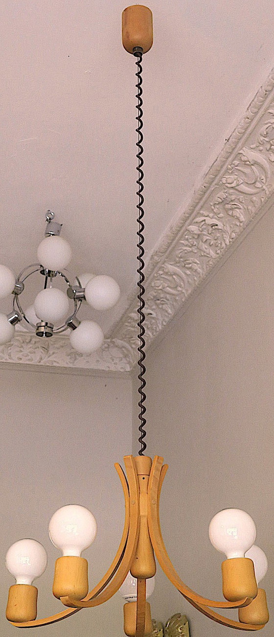 Image 1 of Domus Variable Height Chandelier With 5 Arms, Denmark 1970S