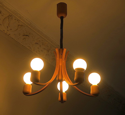 Domus Variable Height Chandelier With 5 Arms, Denmark 1970S