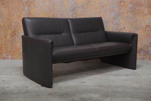 Dark brown leather Leolux Boavista Evidence designer sofa