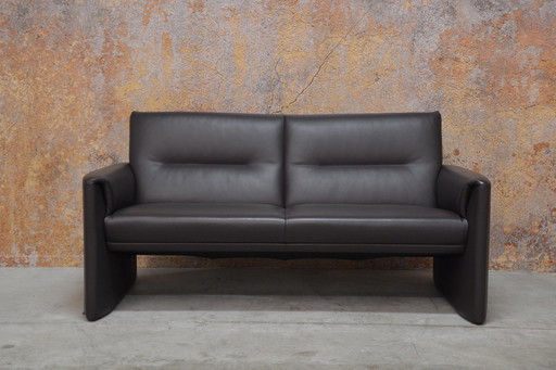 Dark brown leather Leolux Boavista Evidence designer sofa