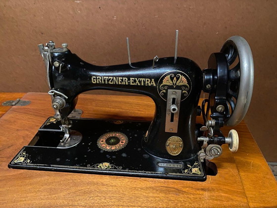 Image 1 of Antique Gritzner Stair Sewing Machine Dating Around 1920