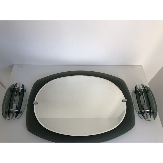 Image 1 of Specchio vintage Veca con 2 lampade da parete, Italia