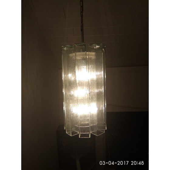 Image 1 of Vintage glass pendant lamp by Doria, Germany 1970