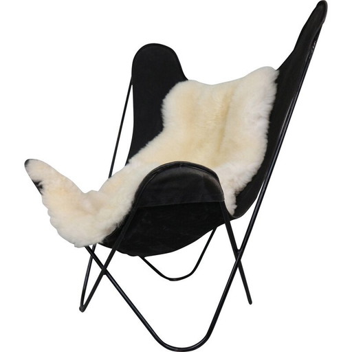 Vintage metal and canvas butterfly chair by Jorge Hardoy-Ferrari for Knoll, 1960