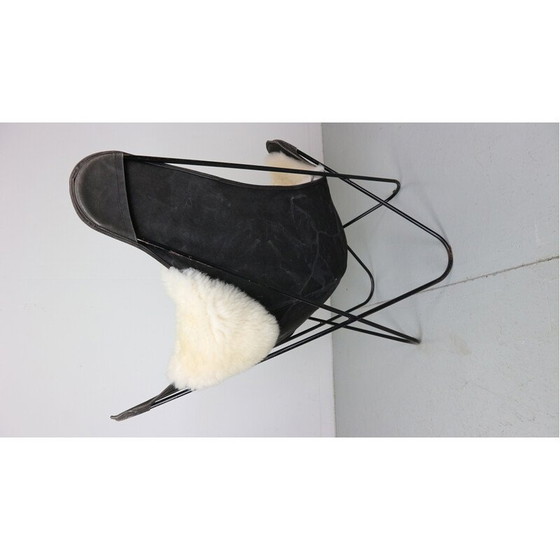 Image 1 of Sedia a farfalla vintage in metallo e tela di Jorge Hardoy-Ferrari per Knoll, 1960