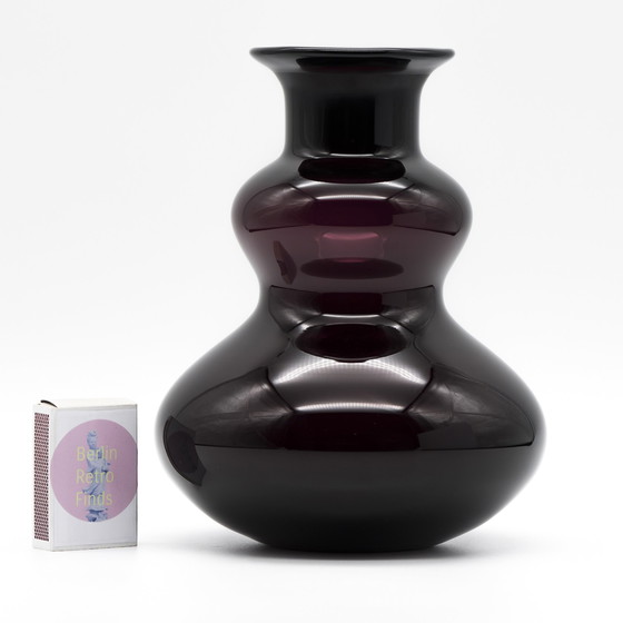 Image 1 of Vase Vintage Harzkristall en cristal Brigitte Höfs 70s DDR GDR MCM Violet