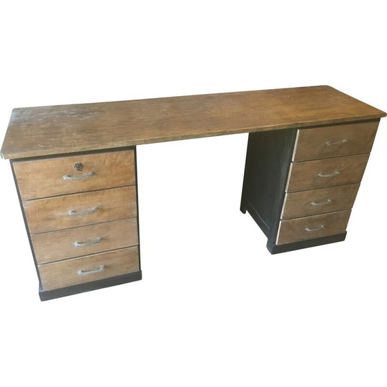 Vintage workshop desk in poplar and beech 1950 1960 750 Whoppah