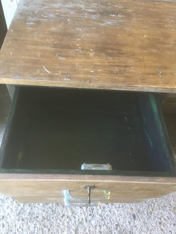 Image 1 of Scrivania da laboratorio vintage in pioppo e faggio, 1950-1960