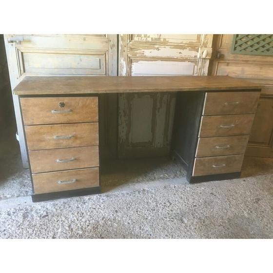 Image 1 of Scrivania da laboratorio vintage in pioppo e faggio, 1950-1960