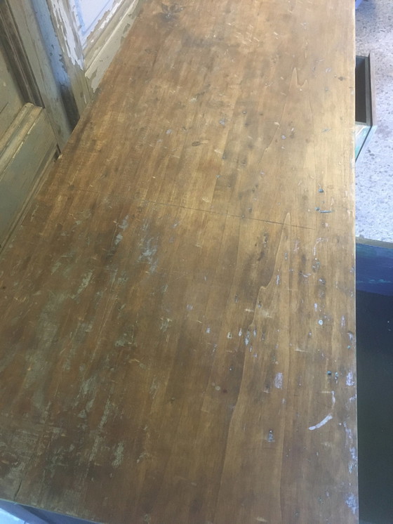 Image 1 of Scrivania da laboratorio vintage in pioppo e faggio, 1950-1960