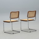 2 B32 chairs dark beech frame Marcel BREUER Italy