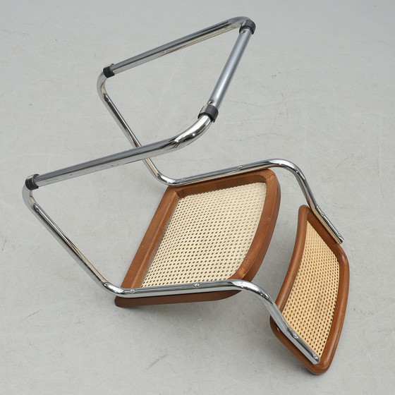 Image 1 of 2 B32 chairs dark beech frame Marcel BREUER Italy