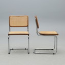 2 B32 chairs dark beech frame Marcel BREUER Italy