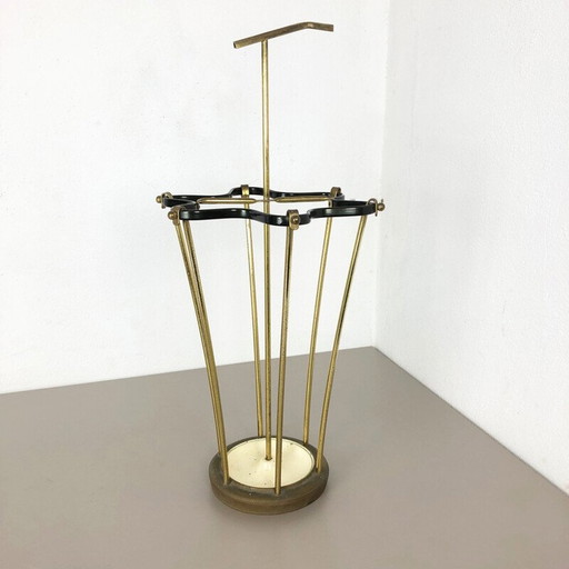 Midcentury Brass Mategot Hollywood Regency Umbrella Stand France 1950s