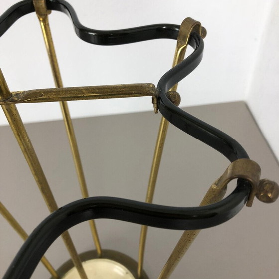 Image 1 of Midcentury Brass Mategot Hollywood Regency Umbrella Stand France 1950s