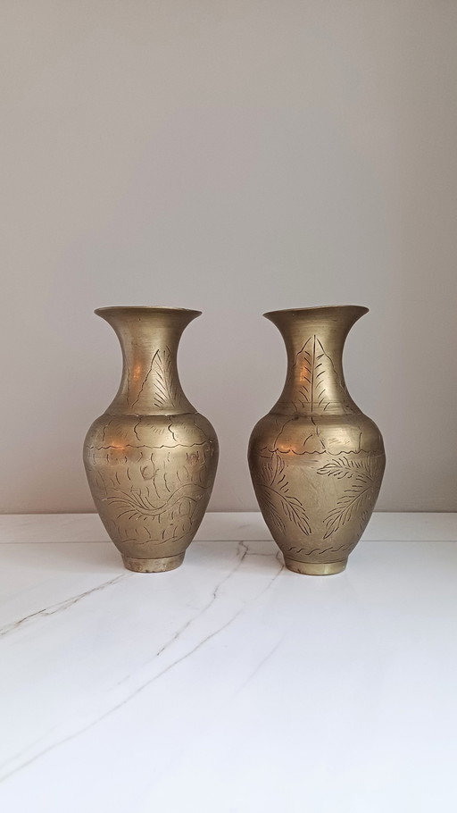 Set of Antique Chinese Brass Vases!