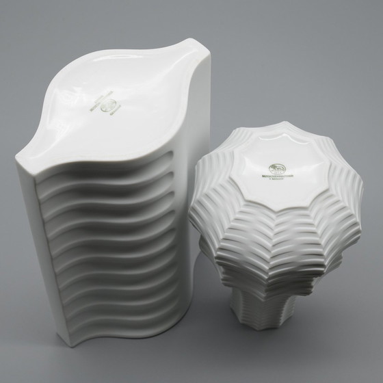 Image 1 of Vaso in porcellana bisquit di Archais Heinrich Fuchs Op Art Retro Hutschenreuther Duo 