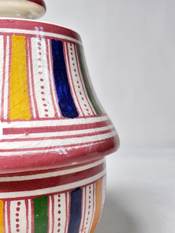 Image 1 of Covered pot / Butter pot Moroccan pottery handicraft Safi