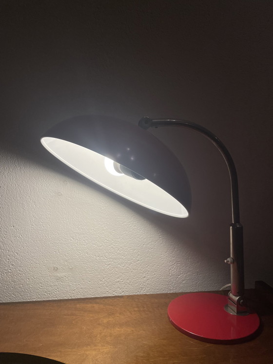 Image 1 of Red Adjustable Table Lamp, Model 144 By Herman Busquet For Hala Zeist