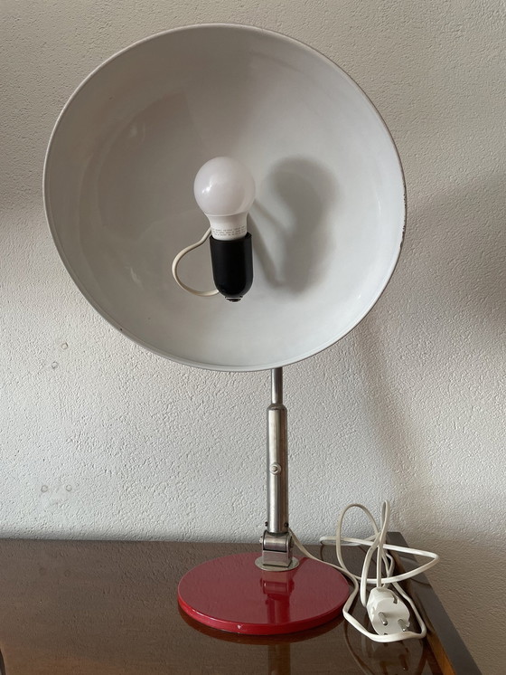 Image 1 of Red Adjustable Table Lamp, Model 144 By Herman Busquet For Hala Zeist