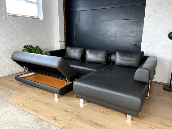 Image 1 of Ewald Schillig leather sofa Brand Face with stool