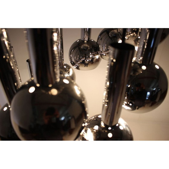 Image 1 of Lampada a sospensione vintage a cascata cromata, 1970