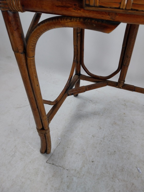 Image 1 of 1 X Rattan Bamboo Wicker Desk/Table 1970'S