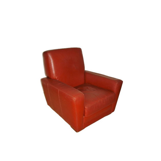 Image 1 of Vintage Art deco leather armchair, 1960s