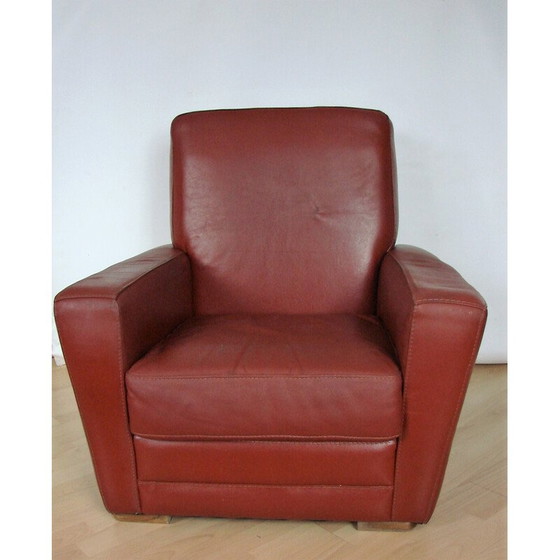 Image 1 of Vintage Art deco leather armchair, 1960s
