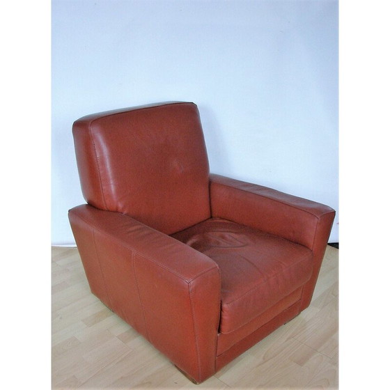 Image 1 of Vintage Art deco leather armchair, 1960s