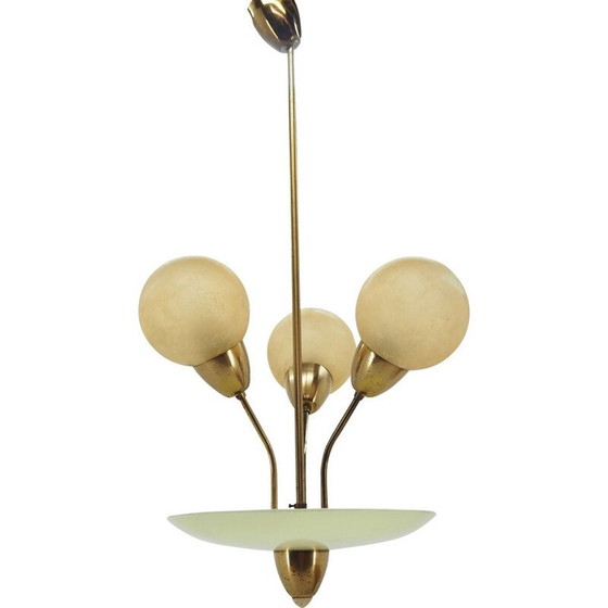Image 1 of Lampadario vintage in ottone art déco, Germania 1940