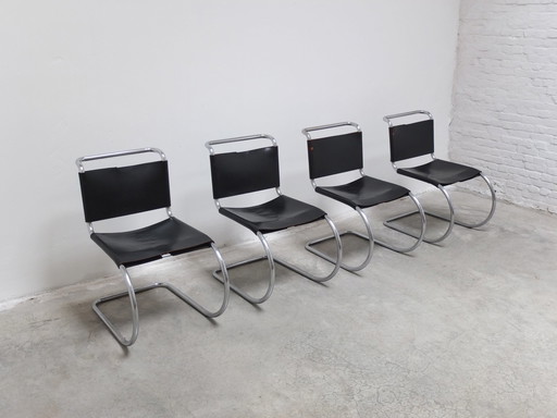 Early Set Of 4 'Mr10' Dining Chairs By Mies Van Der Rohe For Knoll, 1960S